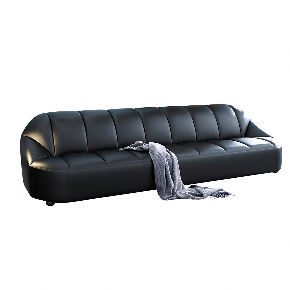 Minimalist and Elegant Office Sofa, Thickened Western Leather, Three Seater