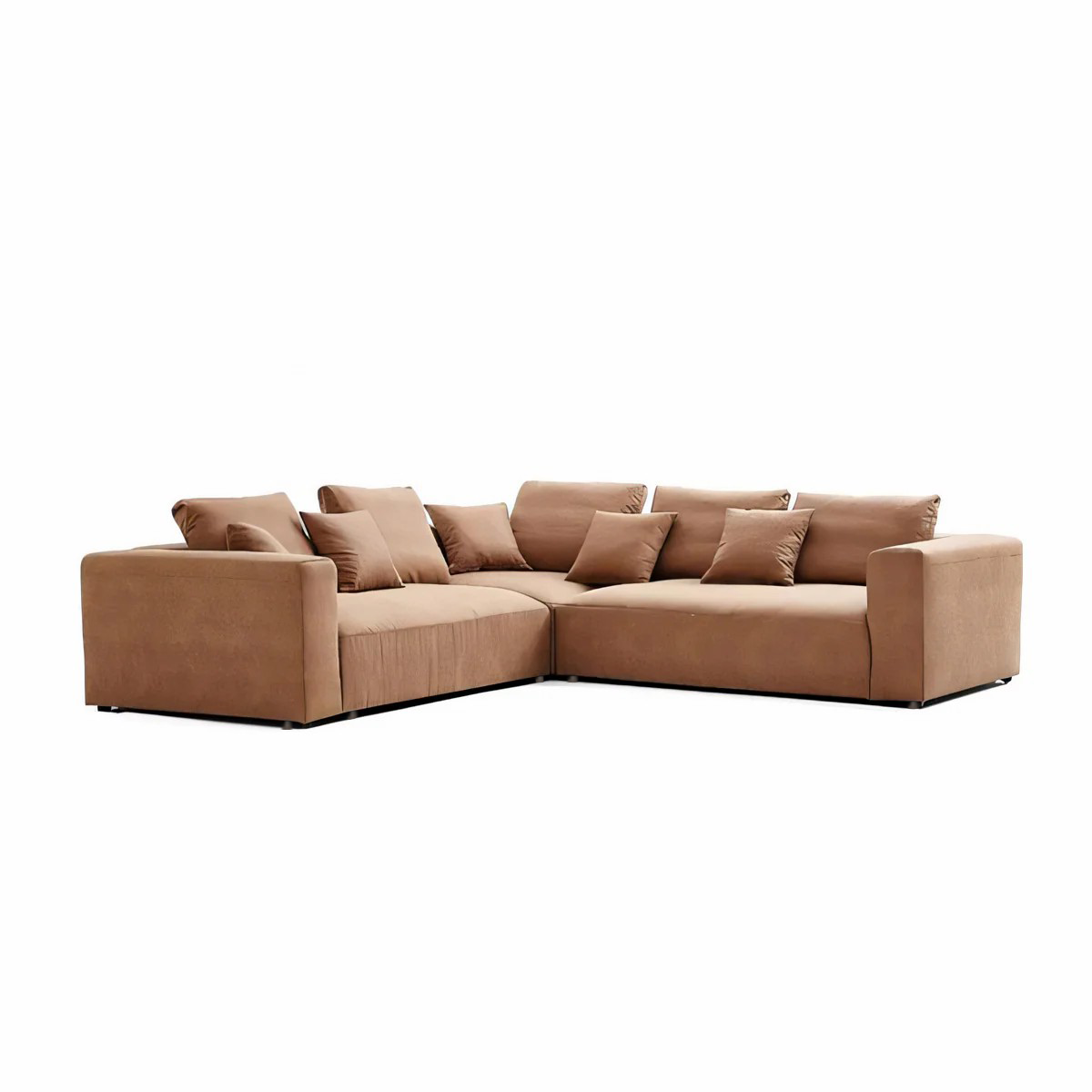 Minimalist Sectional Couch Brown Sofa