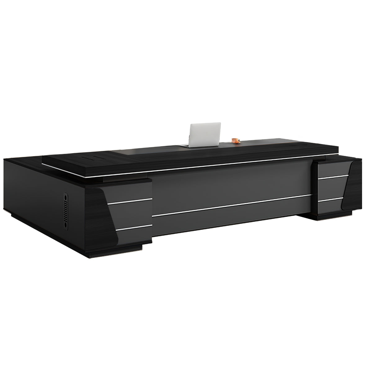 Modern L-shaped Executive Desks with Side Storage Cabinet