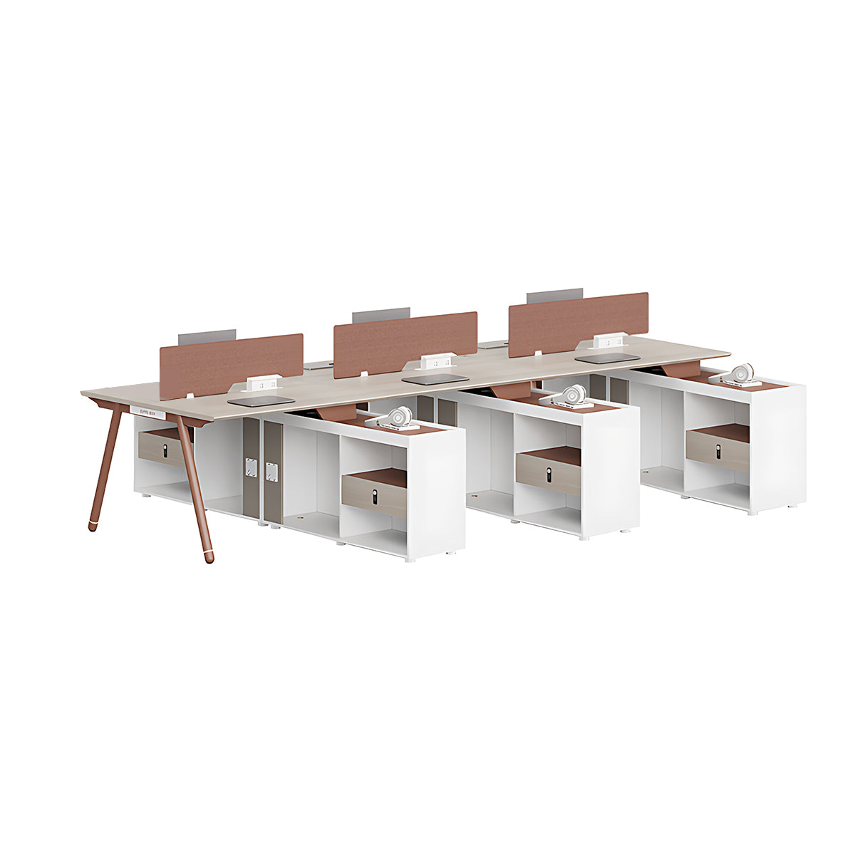 Stylish and Practical Office Staff Desk with Privacy Panel