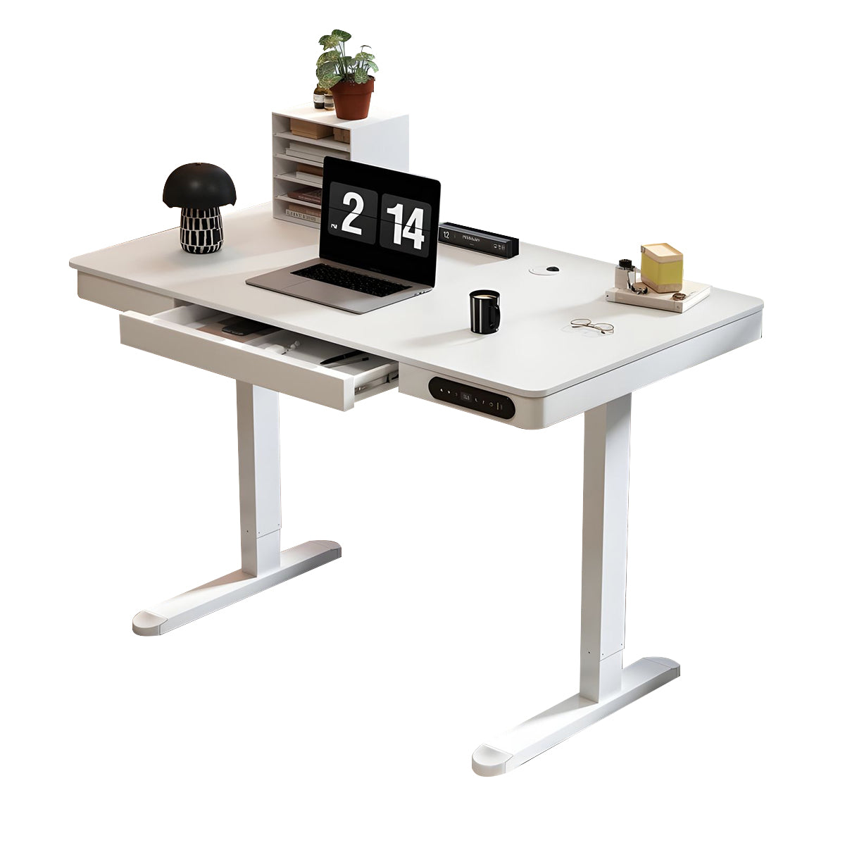 Minimalist Multifunctional Office Desk with Quiet Height Adjustment and Thick Desktop