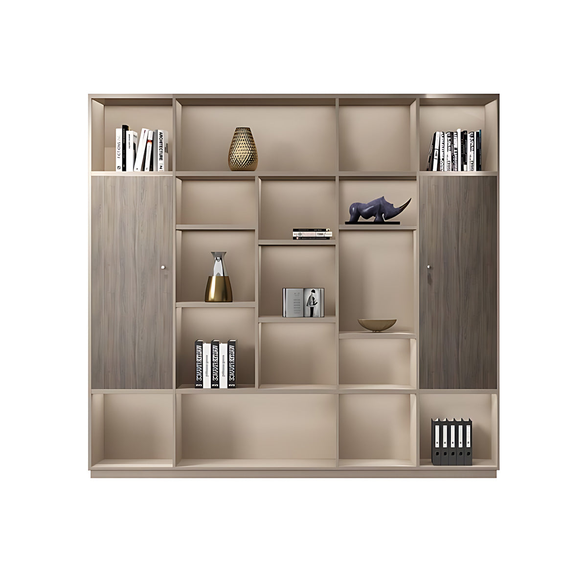 Luxury L-Shaped Executive Desk with Side Cabinet & Cable Management