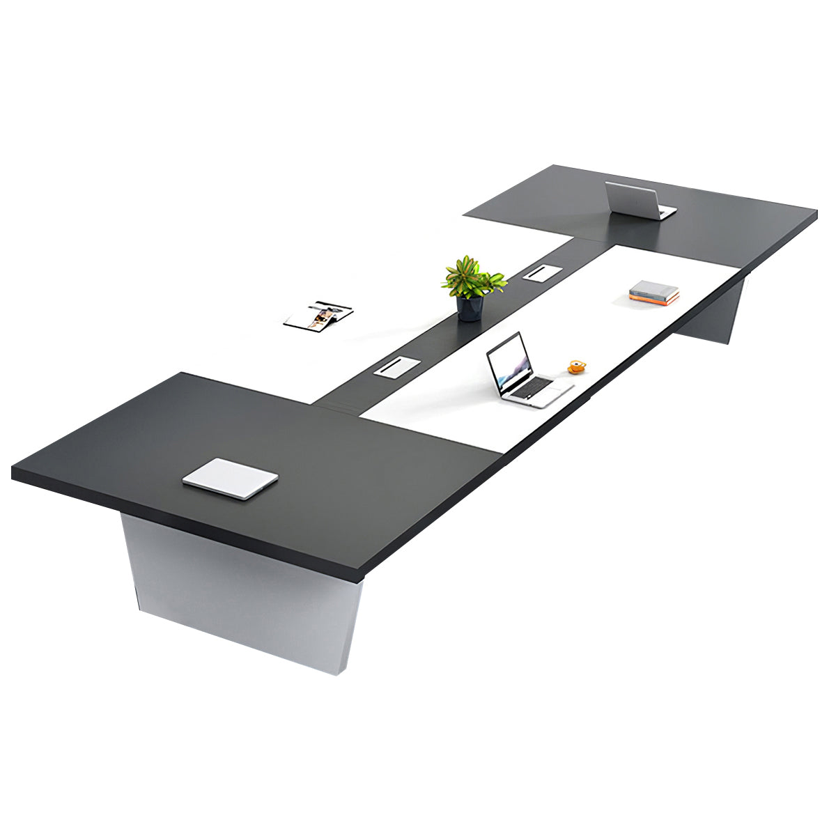 Modern Rectangular Two-Tone Conference Table