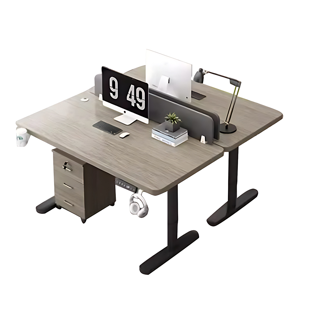 Premium Smart Height Adjustable Desk with Sturdy Steel Frame and Privacy Panel