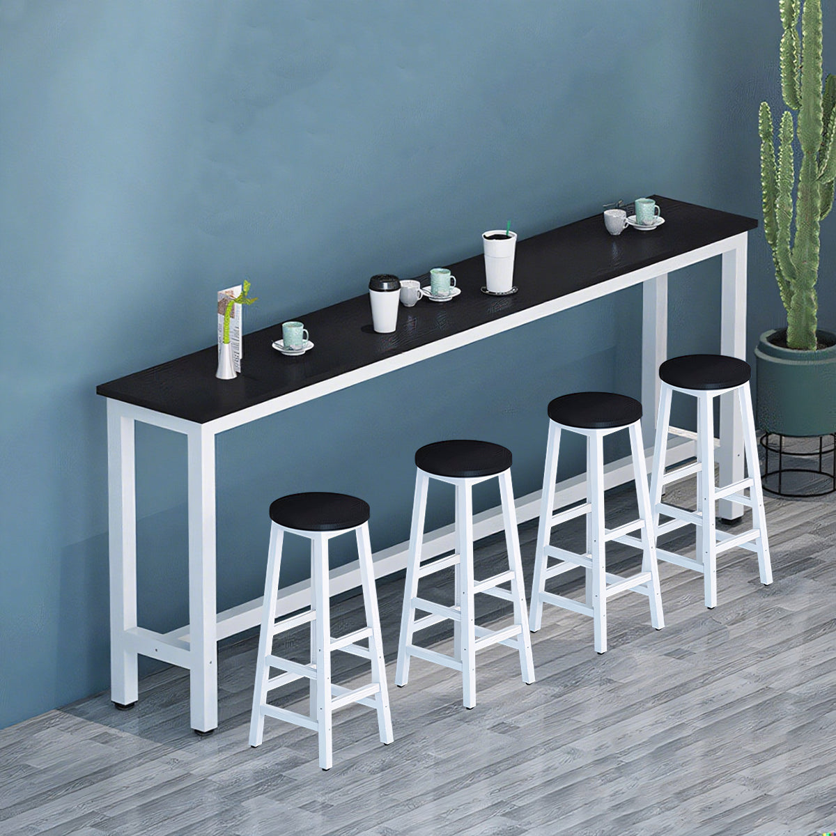 Solid Wood Bar Table Narrow Long Bar Top Table