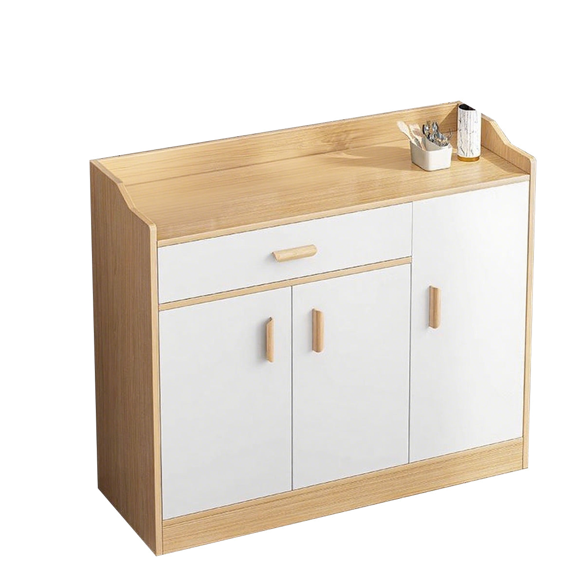 Modern Minimalist Storage Cabinet with Elevated Base and Elegant Handles