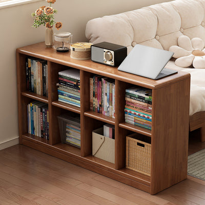 Classic Wooden Bookshelf with Open Compartments and Rounded Edges