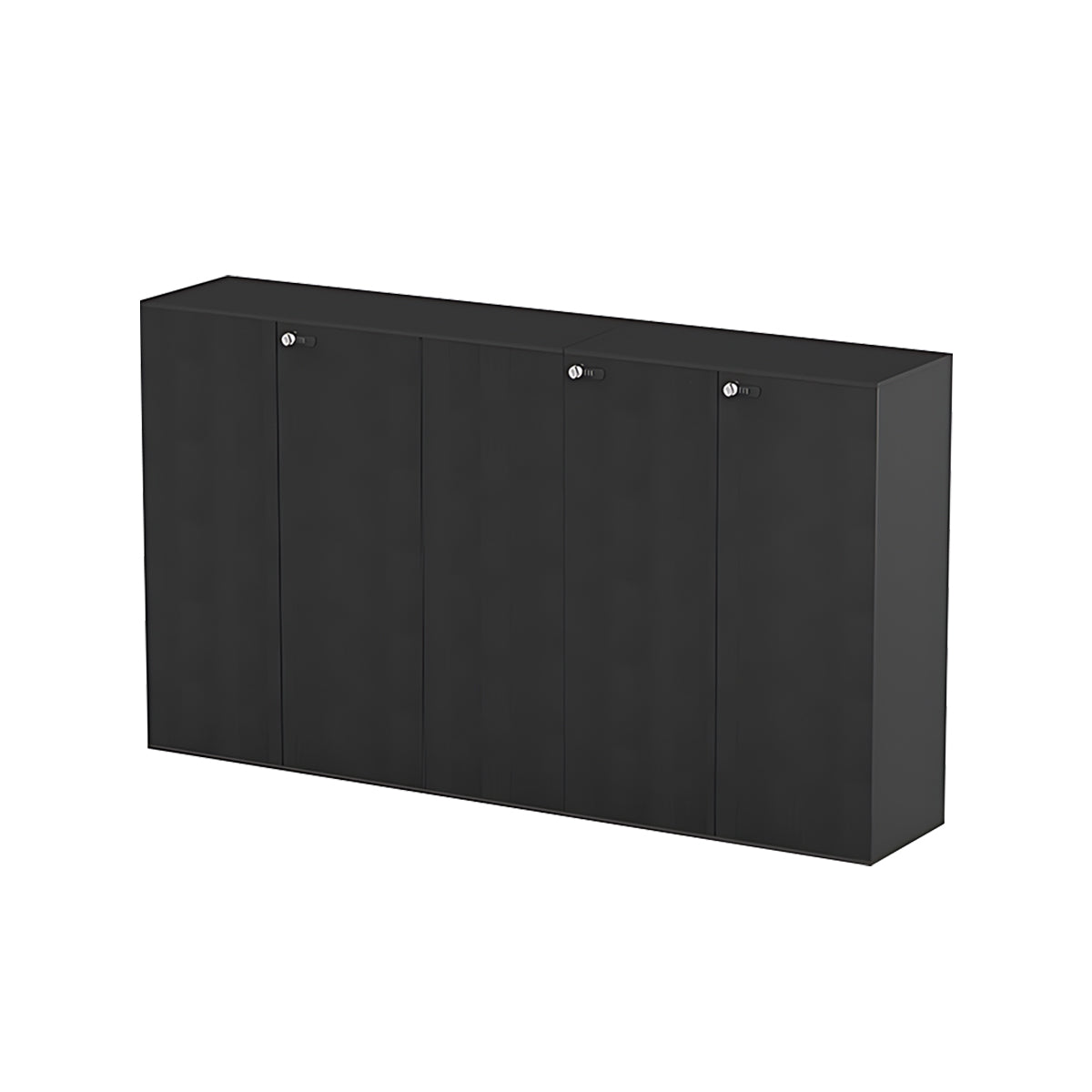 Large Black Storage Cabinet Eco Friendly with Wood Grain Finish