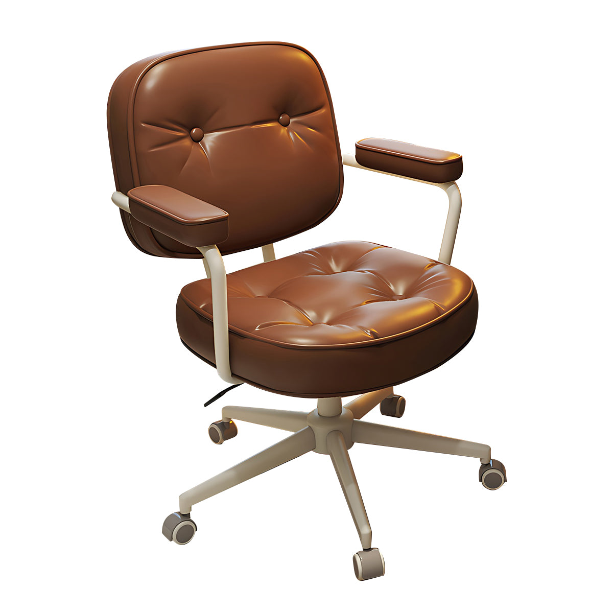 Premium Multi-Functional Office Desk with Steel Five-Star Base and Thick Armrests
