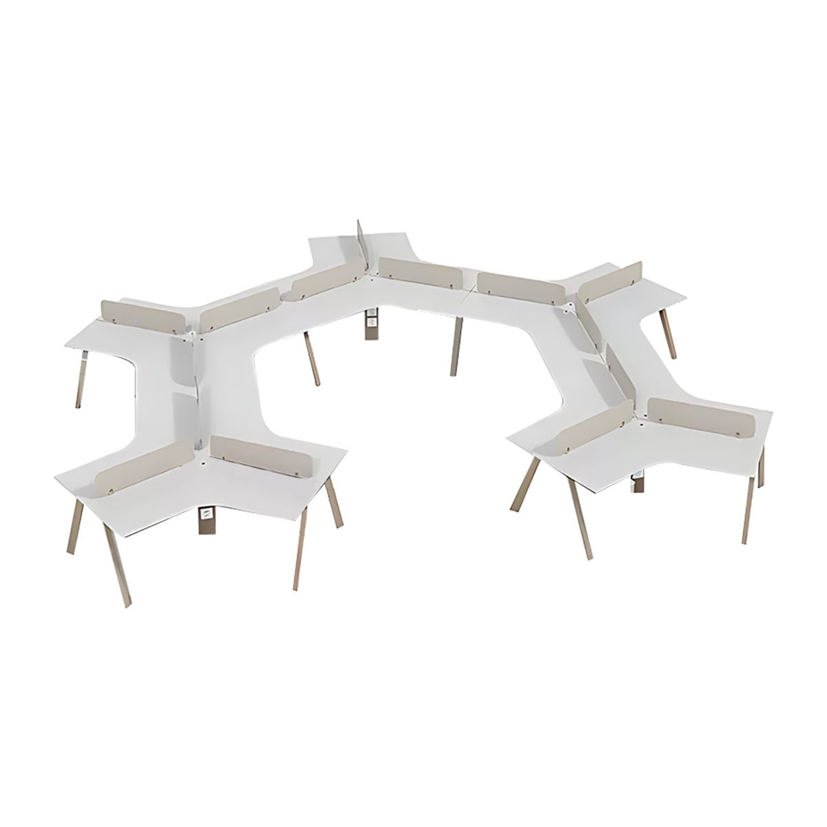 Office Desk, Khaki + White, Khaki + White finish, L223" x W194" x H30", for executive office workspace, modern executive office furniture