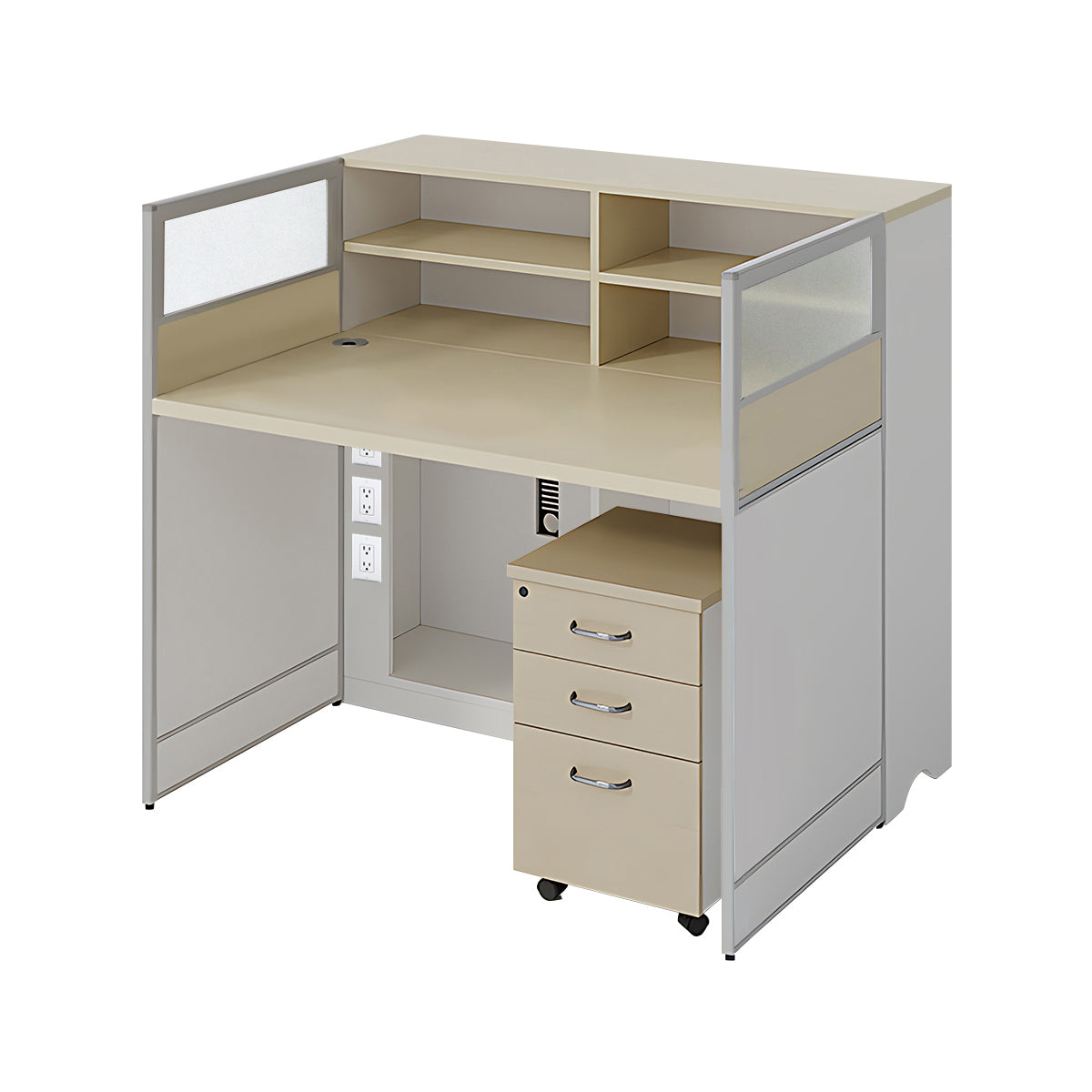 Stylish Ergonomic Office Desk with Semi-Transparent Partition Screen