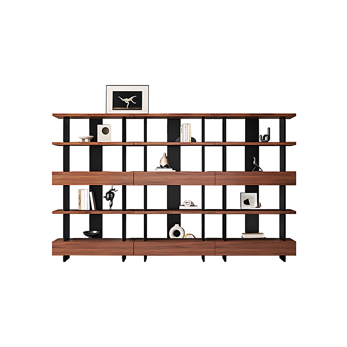Eco-Friendly Wooden Bookshelf, Modern Storage with Multi-Layer Shelves