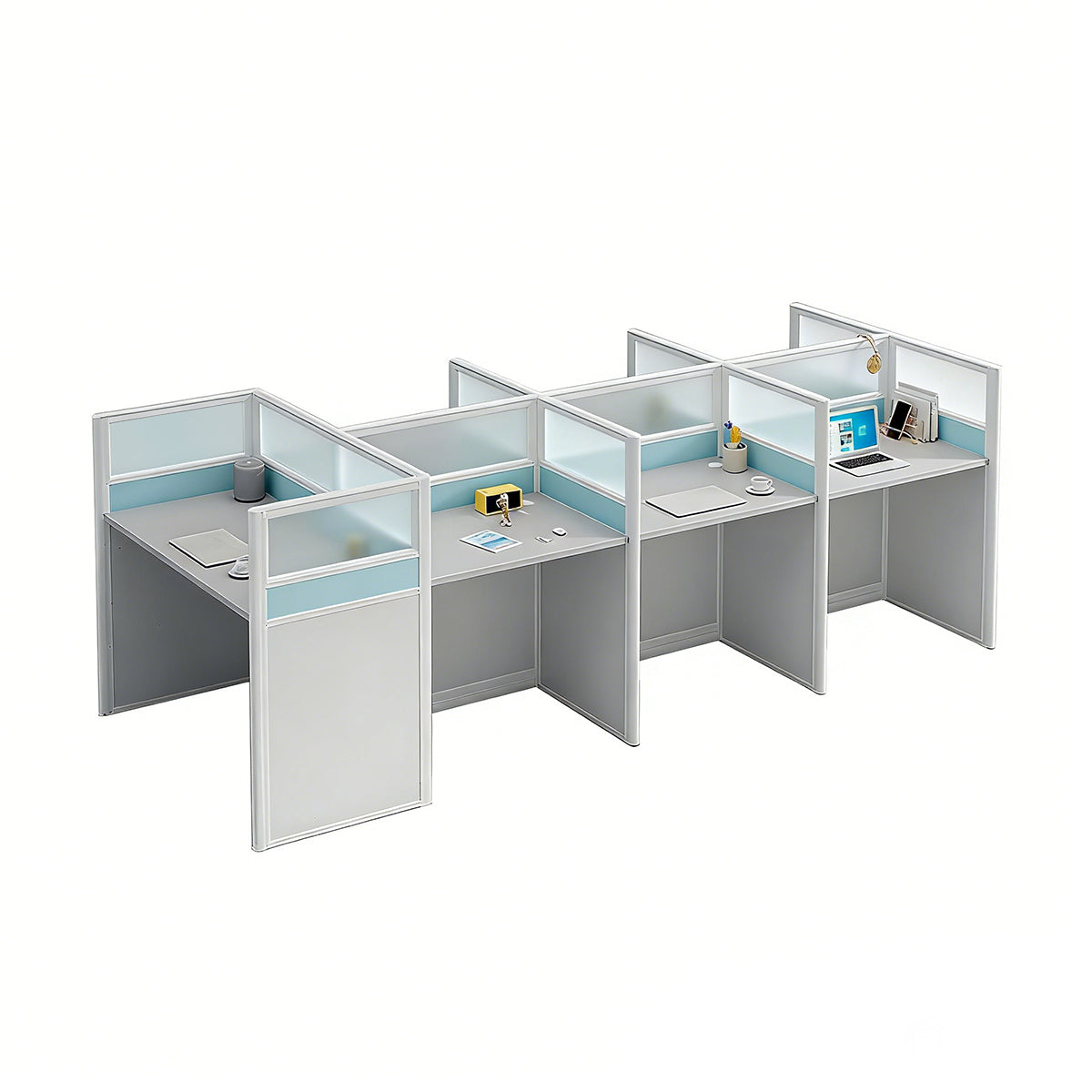 Workstation Desk with Divider Panels Eco-Friendly Sturdy Modular