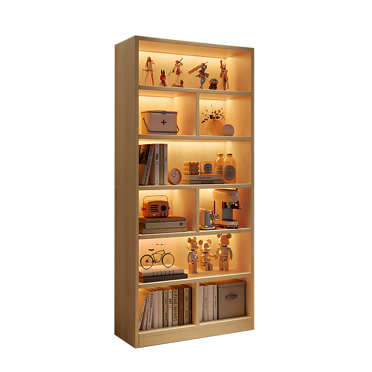 Contemporary Floor-Standing Bookshelf with Sturdy Space-Saving Design