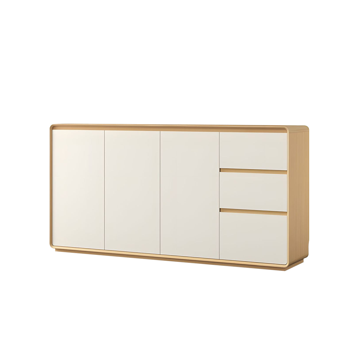 Minimalist Classic Sideboard with Handle Free Drawers Adjustable Shelves