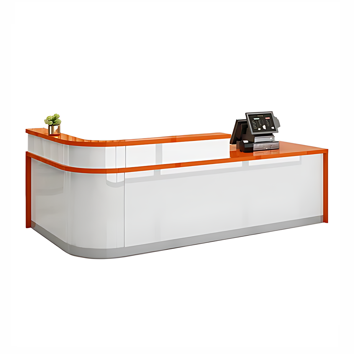 Rectangular Laminate Reception Desk with Filing Cabinet