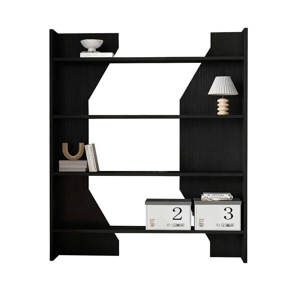Solid Wood Bookshelf Multi-Layer Vertical Storage Eco-Friendly Durable