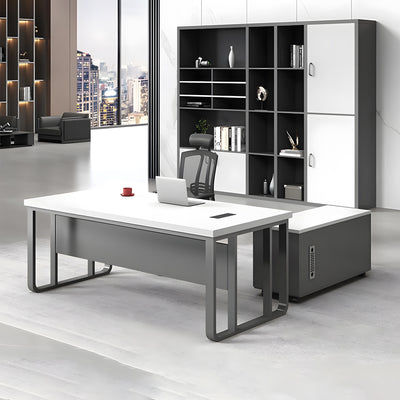 Executive Desk For Work Office Desk With side cabinet For PC With Vent Curtain Board with Wiring BOX（Sale Event）
