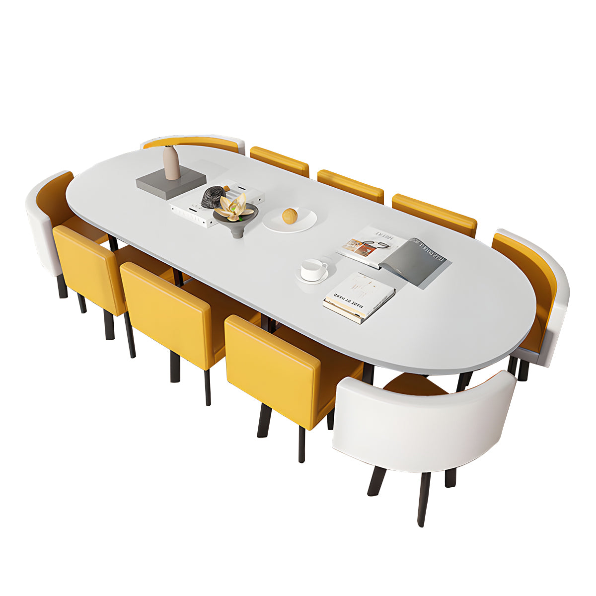 Oval White Conference Table Simple Modern