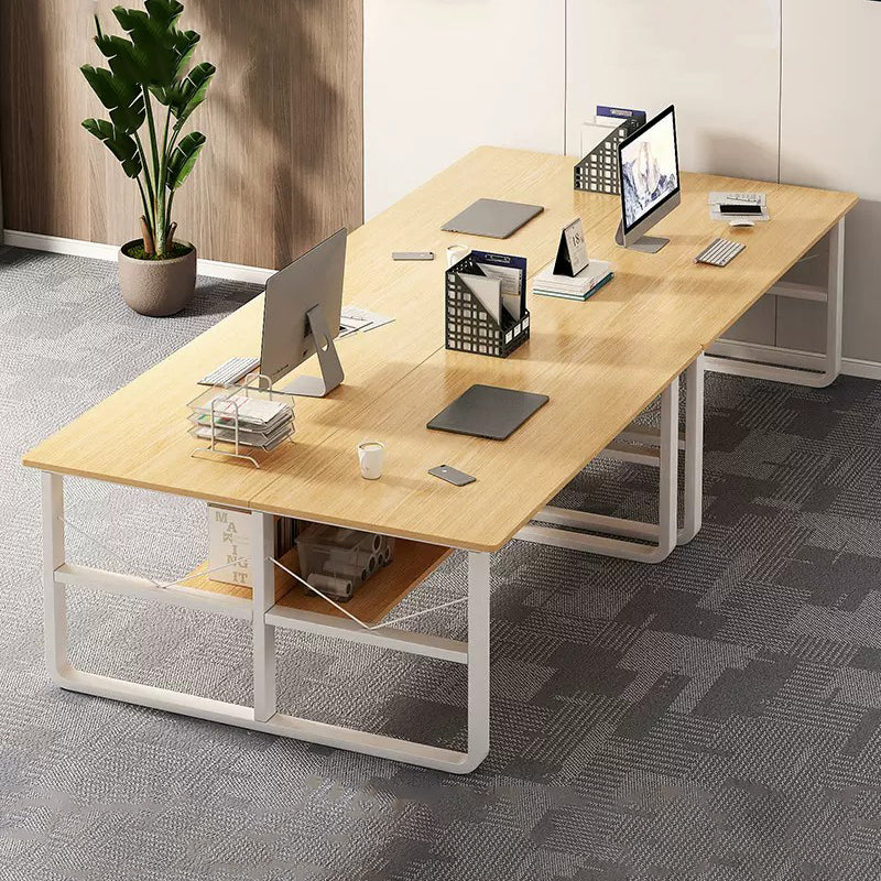 Simple  Office Desk with Partition for Staff, Freely Customizable, U Shaped Bracket