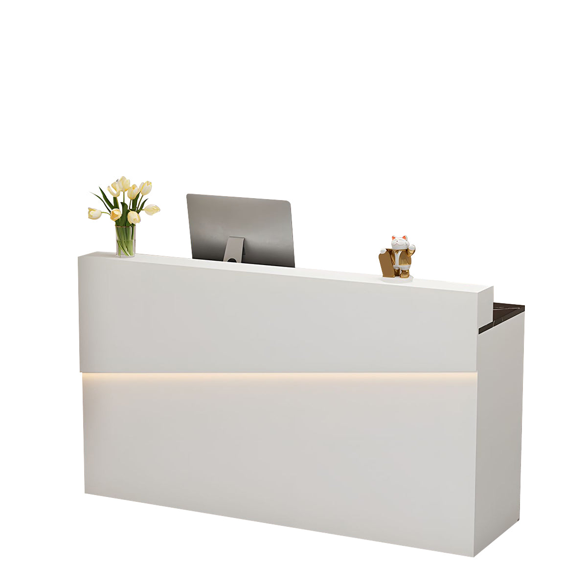 Minimalist and High-End Reception Desk with Elegant Light Strip and Thickened Desktop