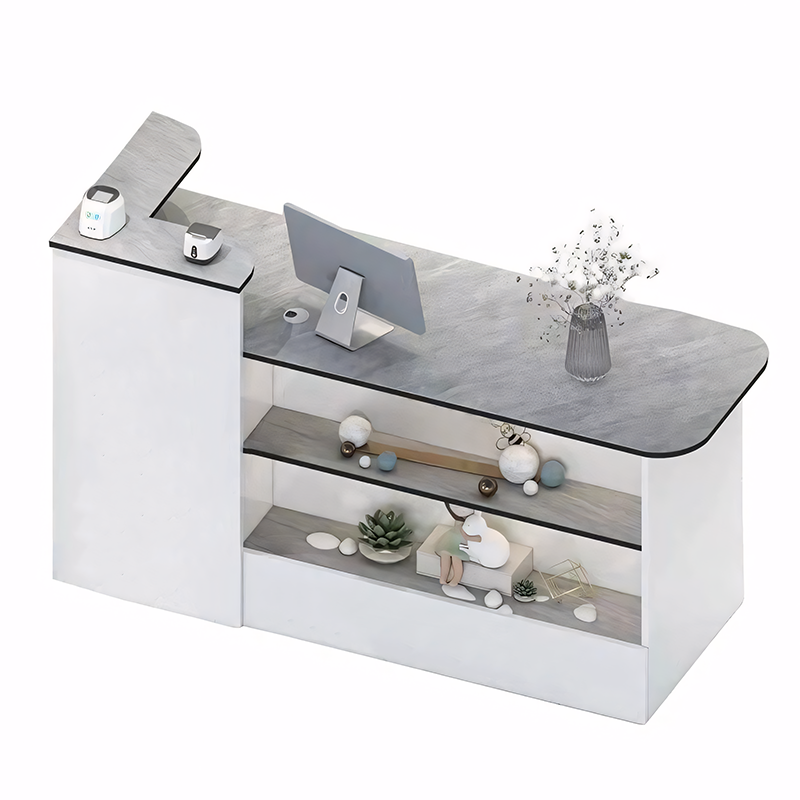 Modern  Reception Desk Retail Counter with Display Shelf（East Coast）