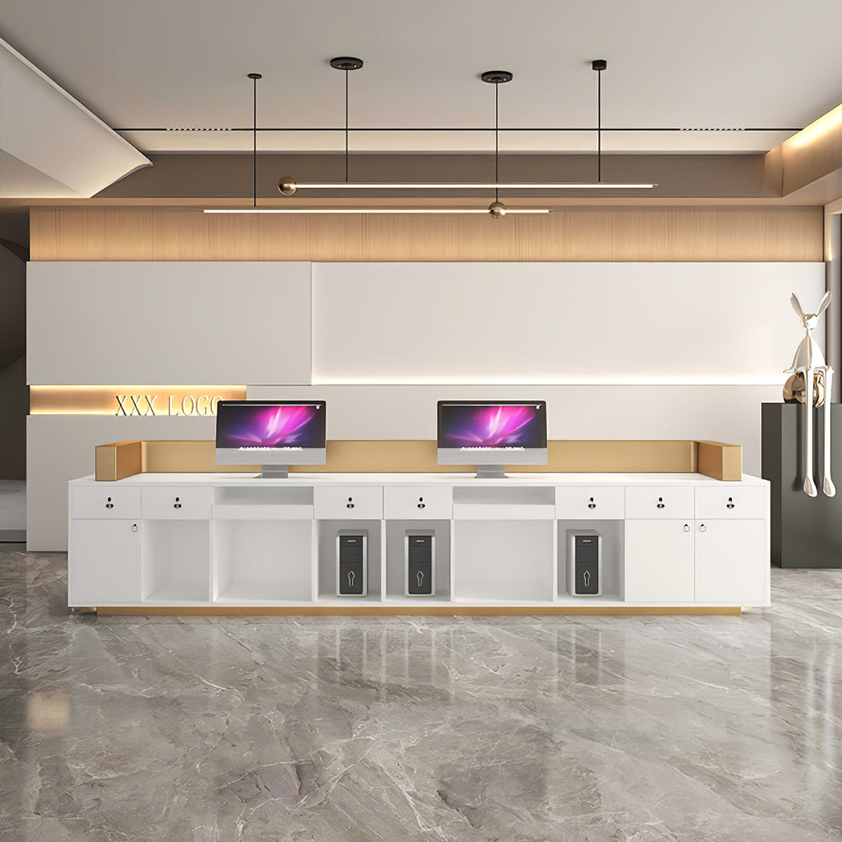 Lobby Reception Desk with Lockable Storage（Sale Event）