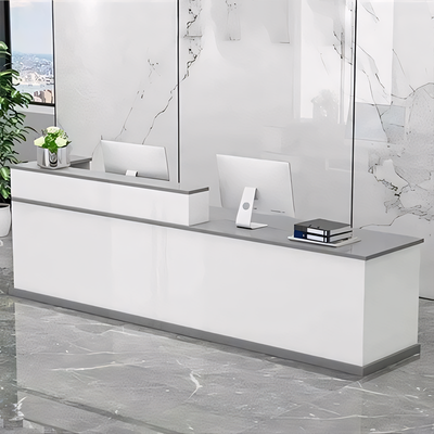 Minimalist Modern Functional Reception Desk with Thick Tabletop（Stock Items）