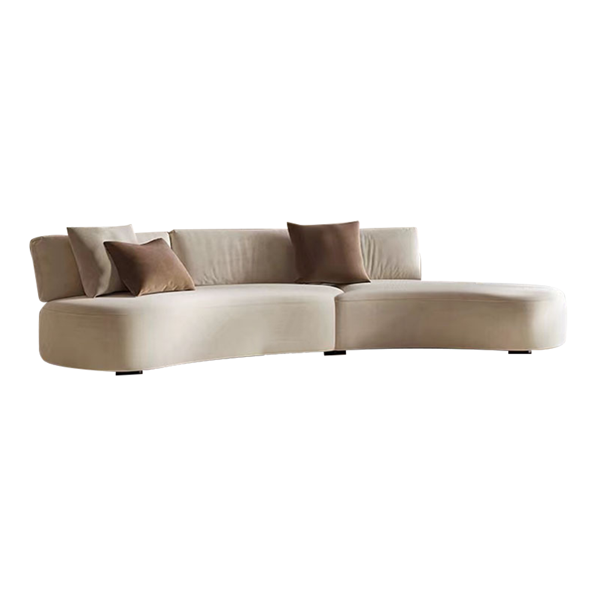 Beige Italian-Style Sofa with Backrest Design