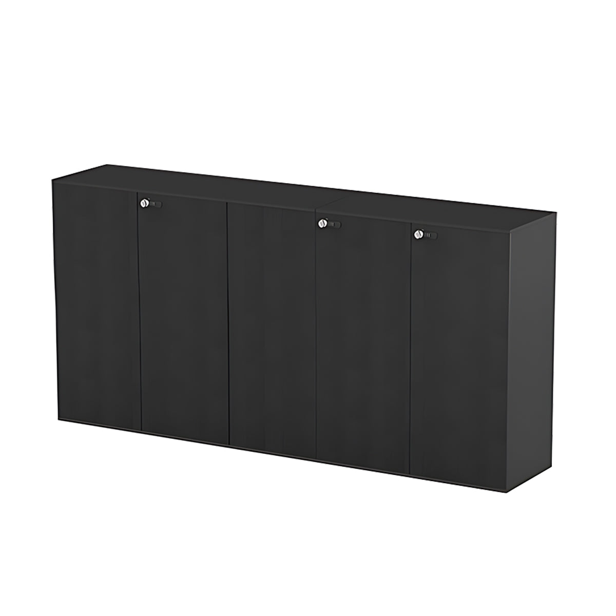 Large Black Storage Cabinet Eco Friendly with Wood Grain Finish