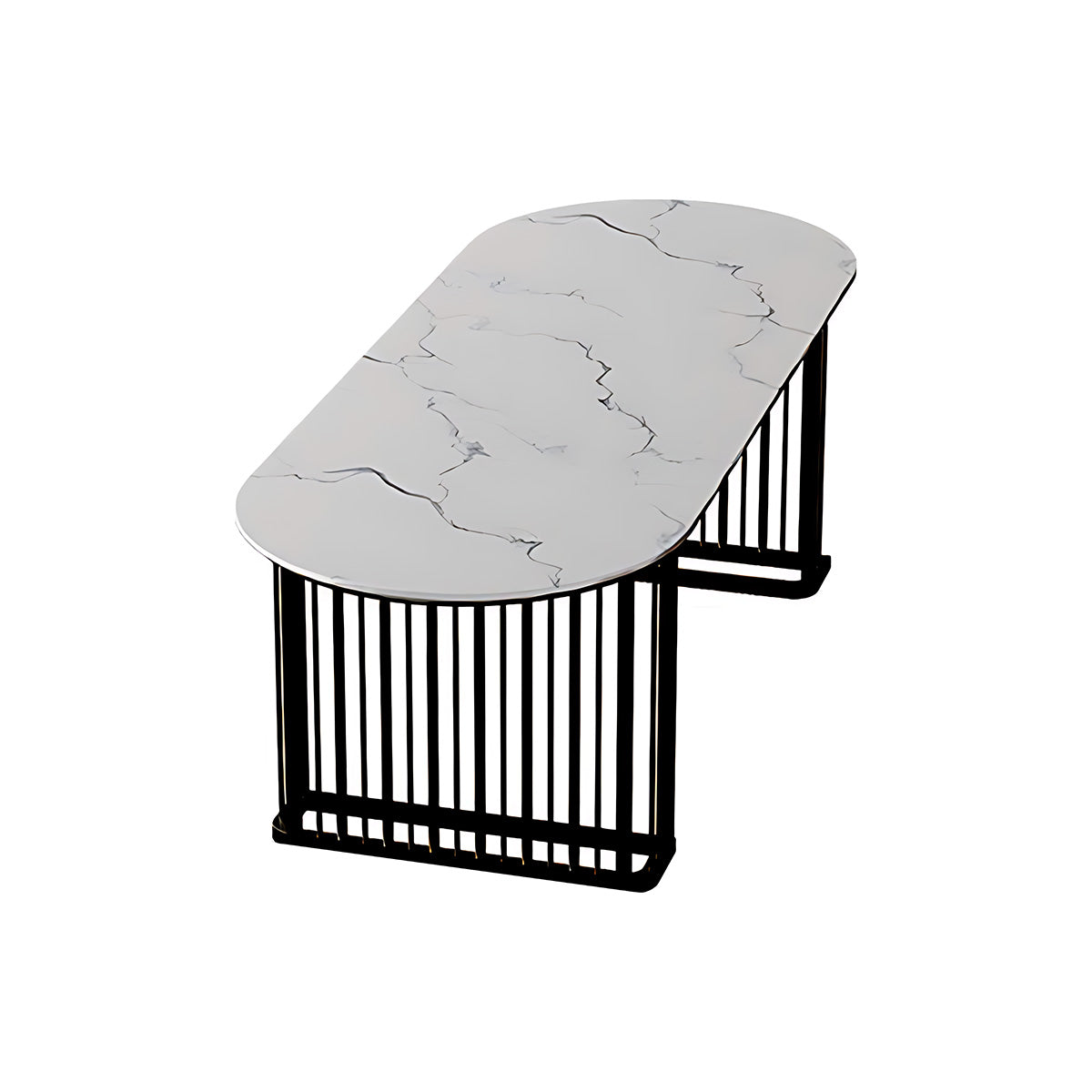 Rock Slab Marble Conference Table Oval Desk