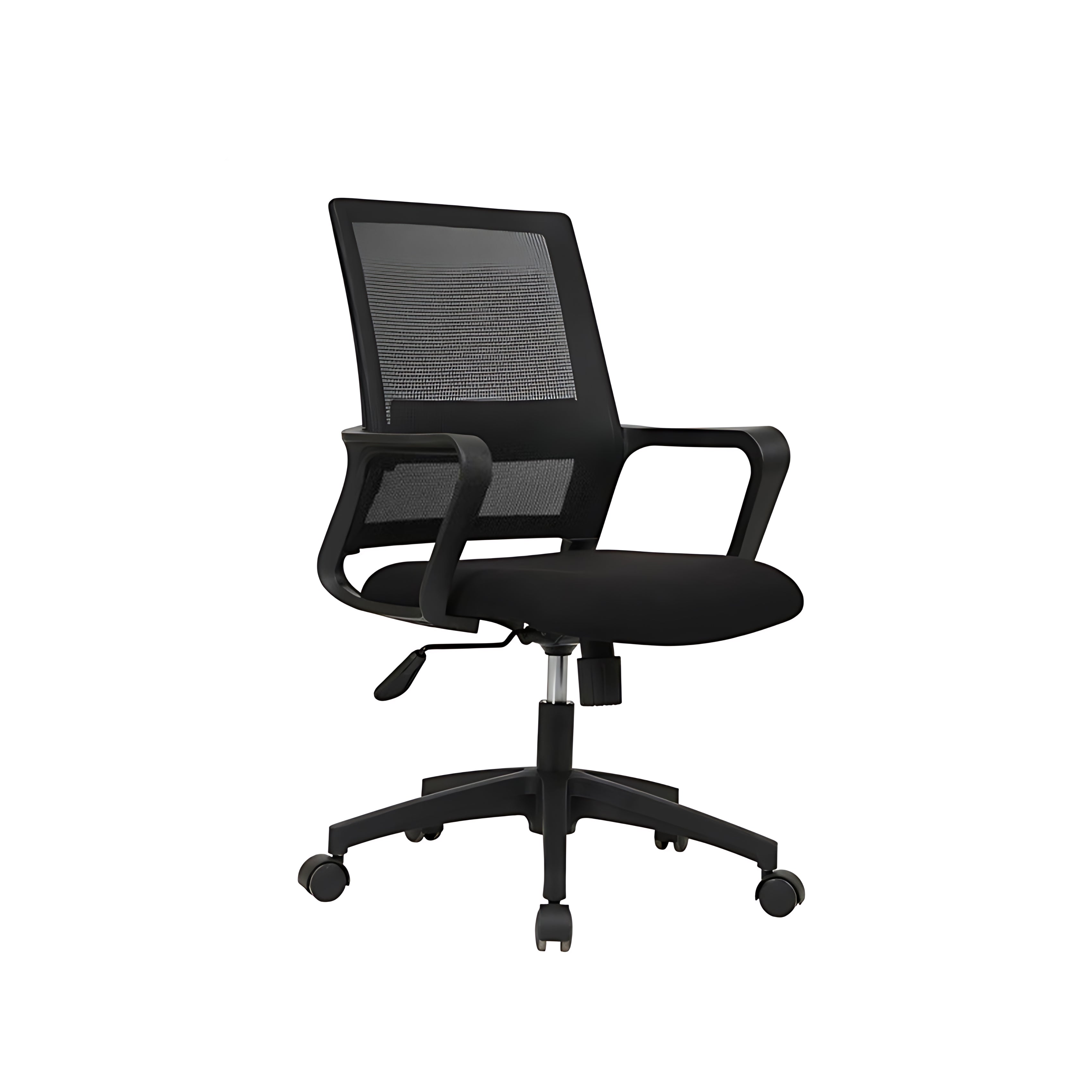 Modern Office Desk and Chair Set with Partitioned Shelf