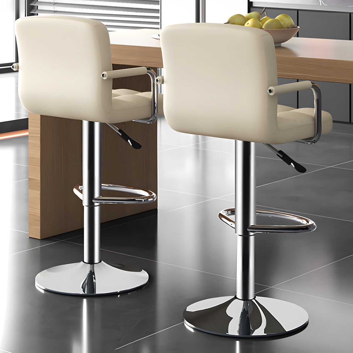 Adjustable Bar Stool with Backrest & Swivel for Commercial and Home