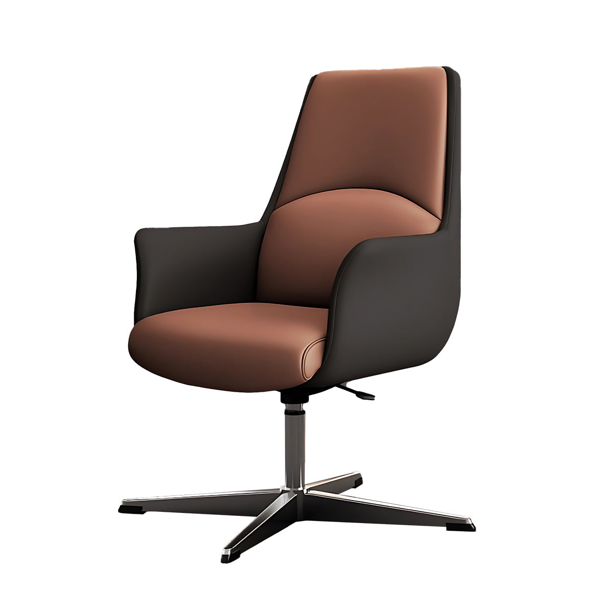 Luxury Brown Conference Table Featuring Practical Cable Grommet and Reinforced Thick Surface