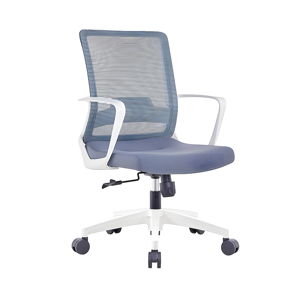 Minimalist Office Desk E1 Board Aluminum Legs Lockable Dual Drawer Cable