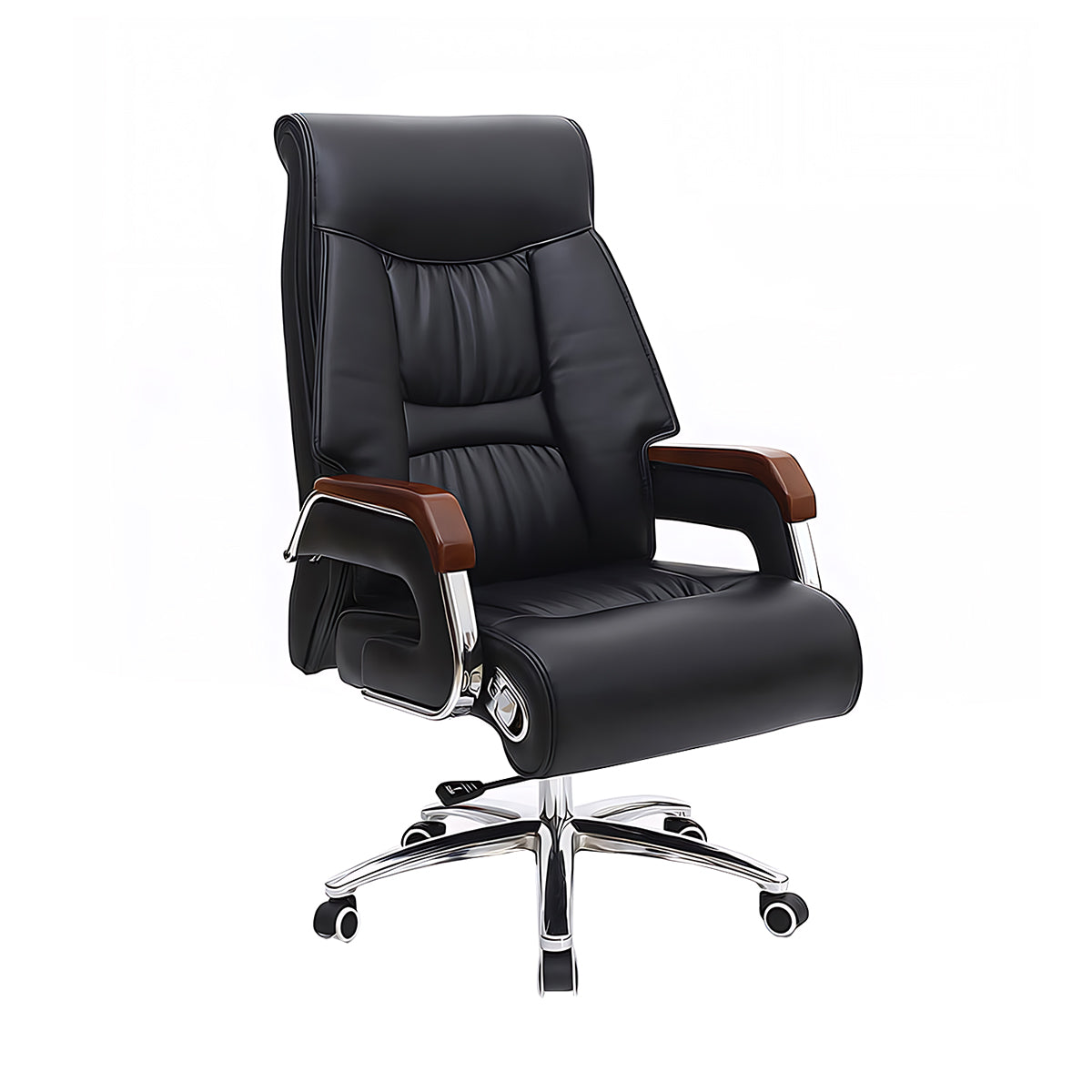 Executive Desk, Chair With Five-star Legs chair, Simple Modern Solid Wood Curved Executive Desk Office Writing Desk finish, for reception area or front...