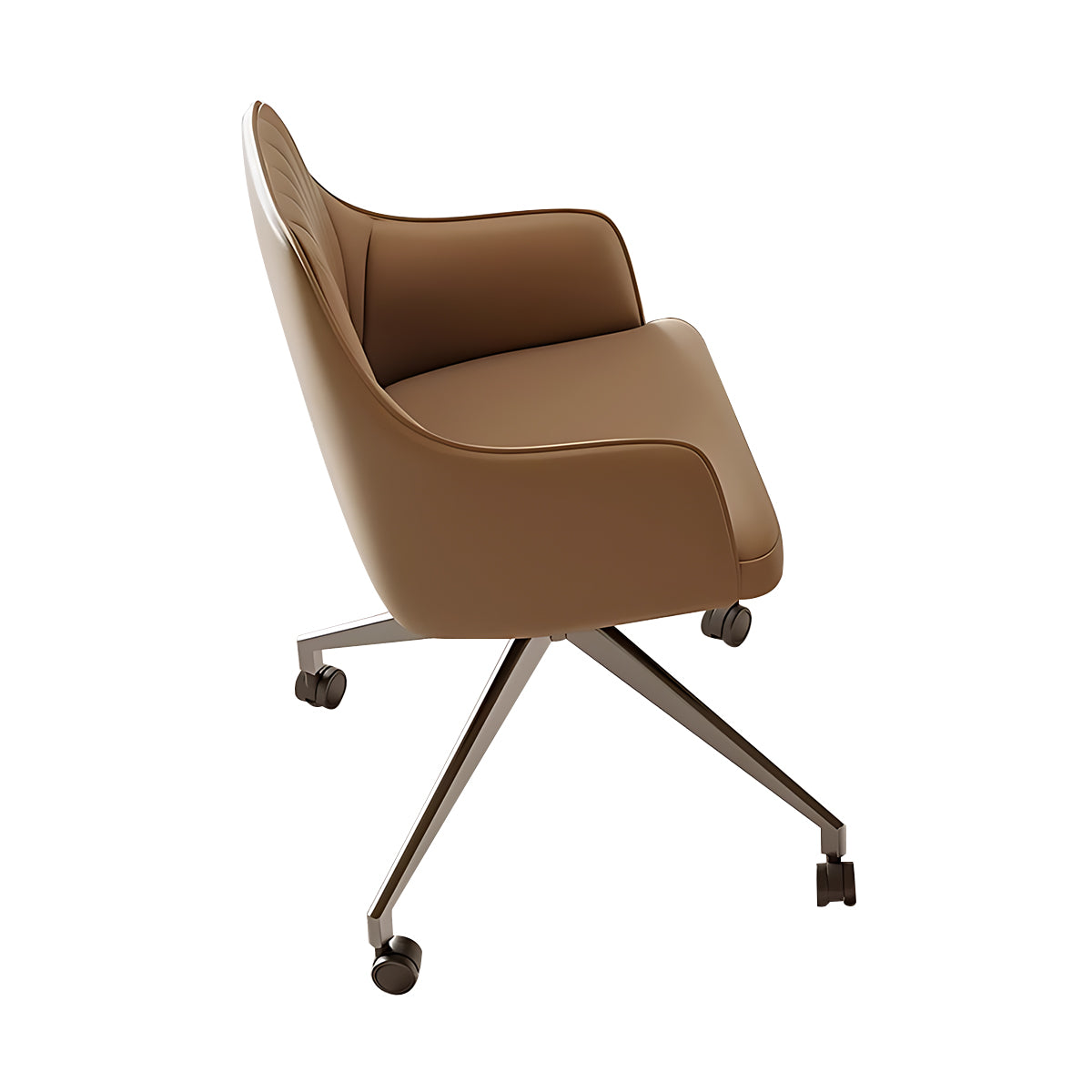 Sleek Walnut Office Desk with Cable Box Minimalist Design