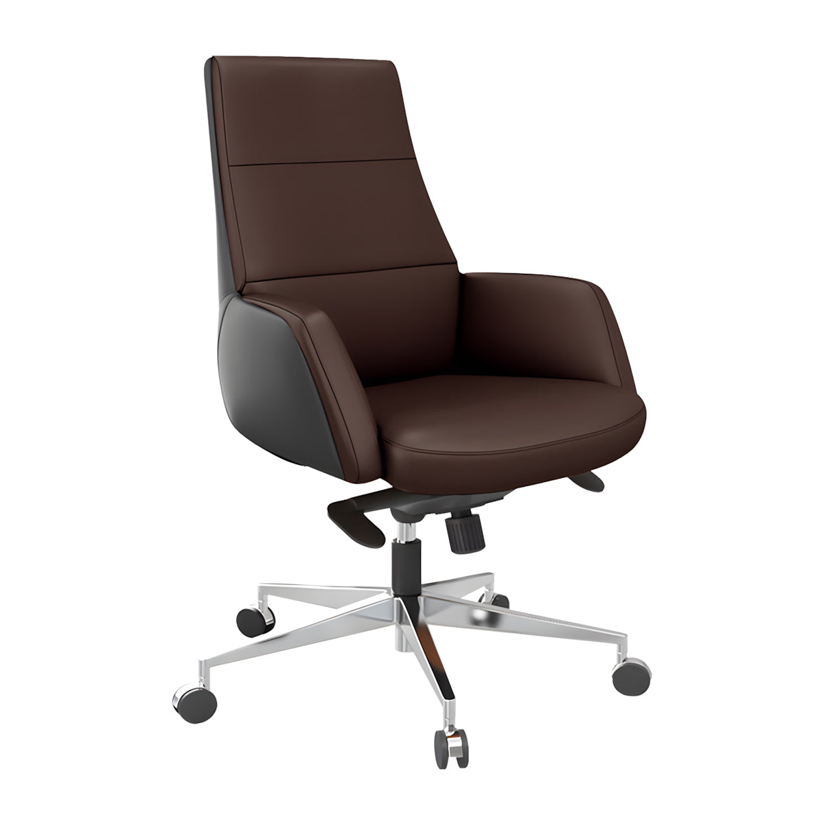 Office Chair, Dark Brown Mid-Back Rolling Base Chair, Dark Brown finish, for office workstation, ergonomic office furniture