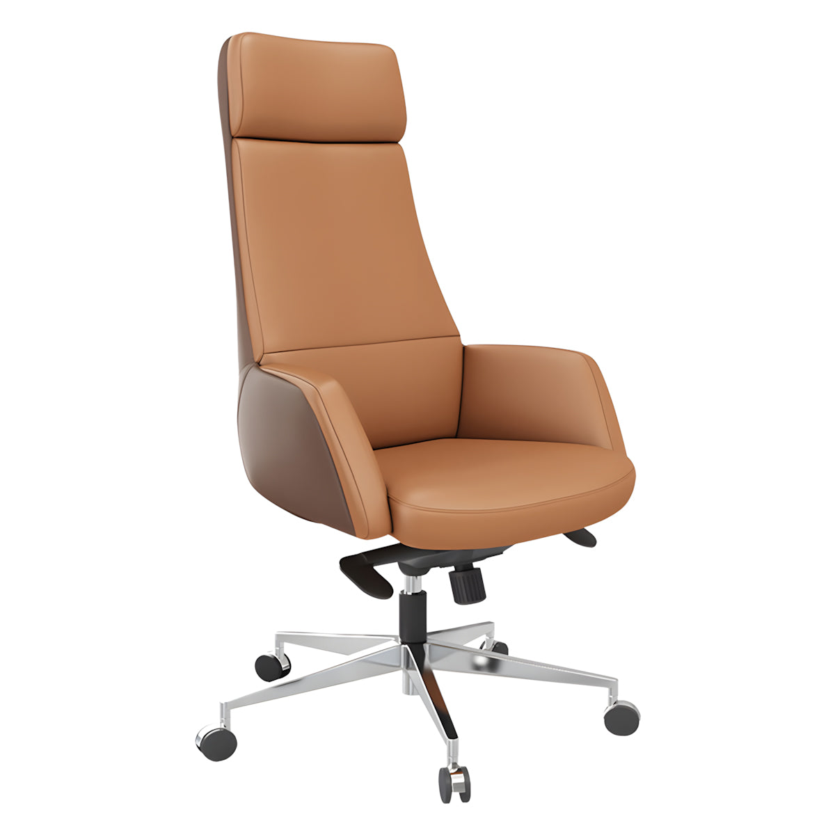 Office Chair, Brown High-Back Rolling Base Chair, Brown finish, for office workstation, ergonomic office furniture