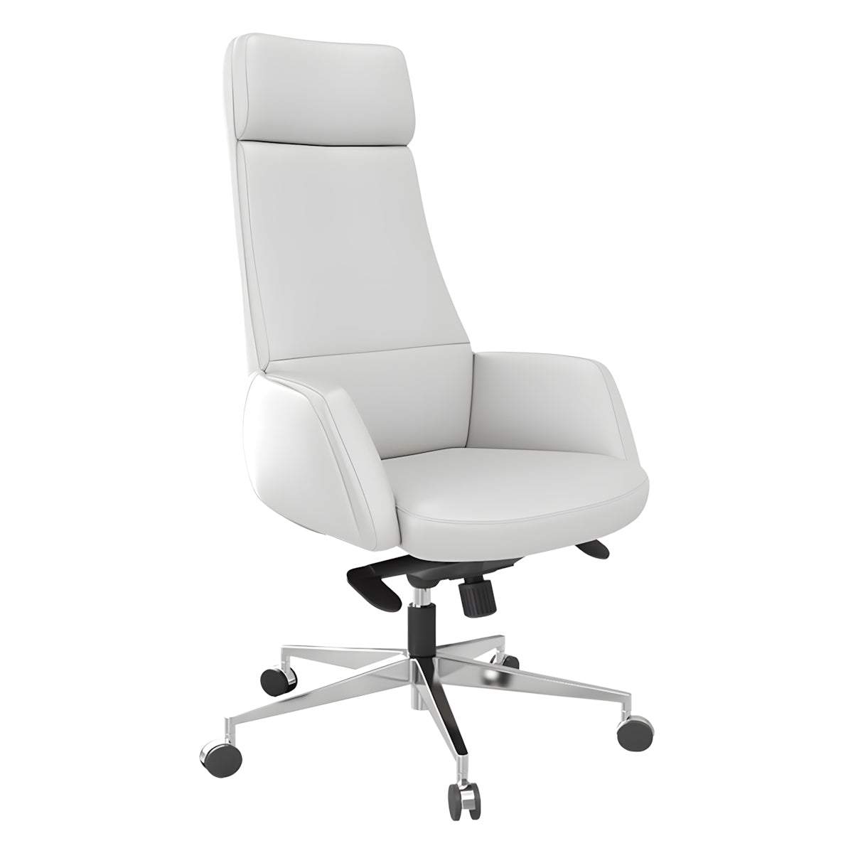 Office Chair, White High-Back Rolling Base Chair, White finish, for office workstation, ergonomic office furniture
