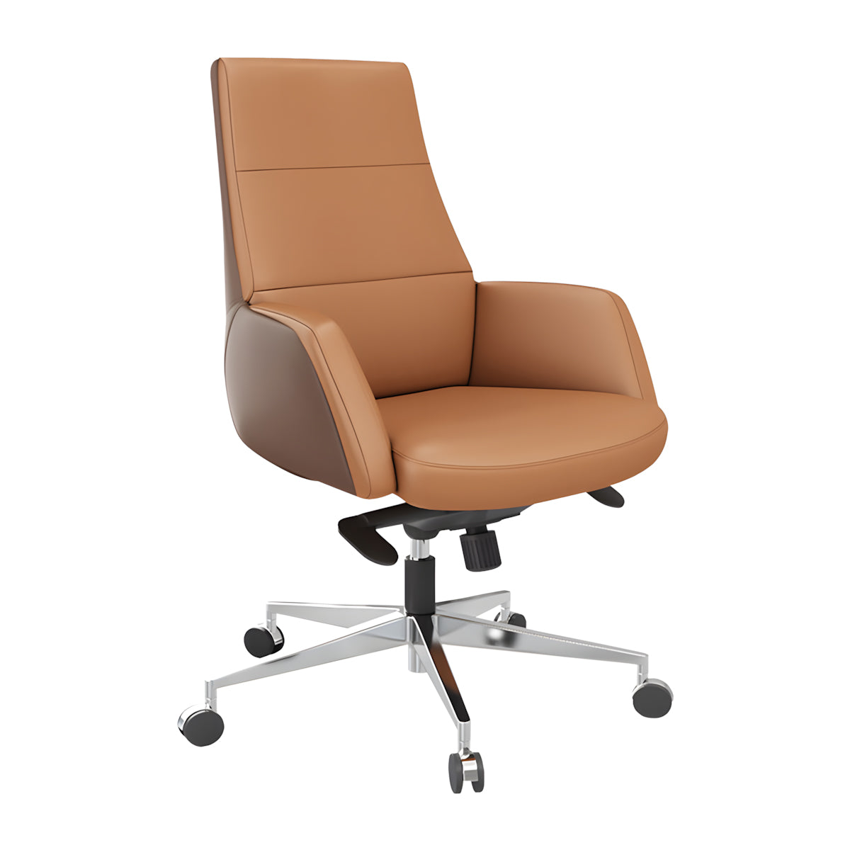 Office Chair, Brown Mid-Back Rolling Base Chair, Brown finish, for office workstation, ergonomic office furniture