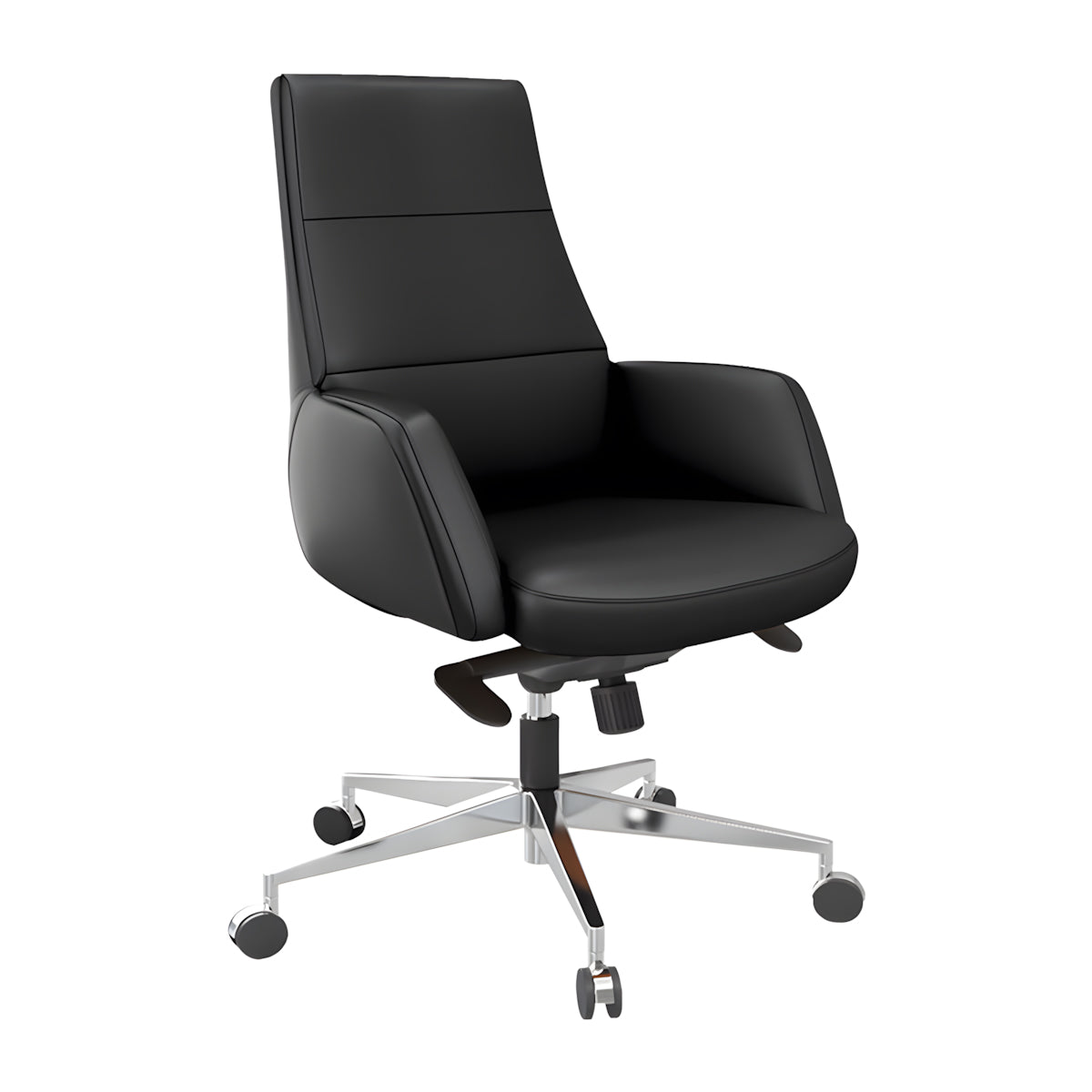 Office Chair, Black Mid-Back Rolling Base Chair, Black finish, for office workstation, ergonomic office furniture