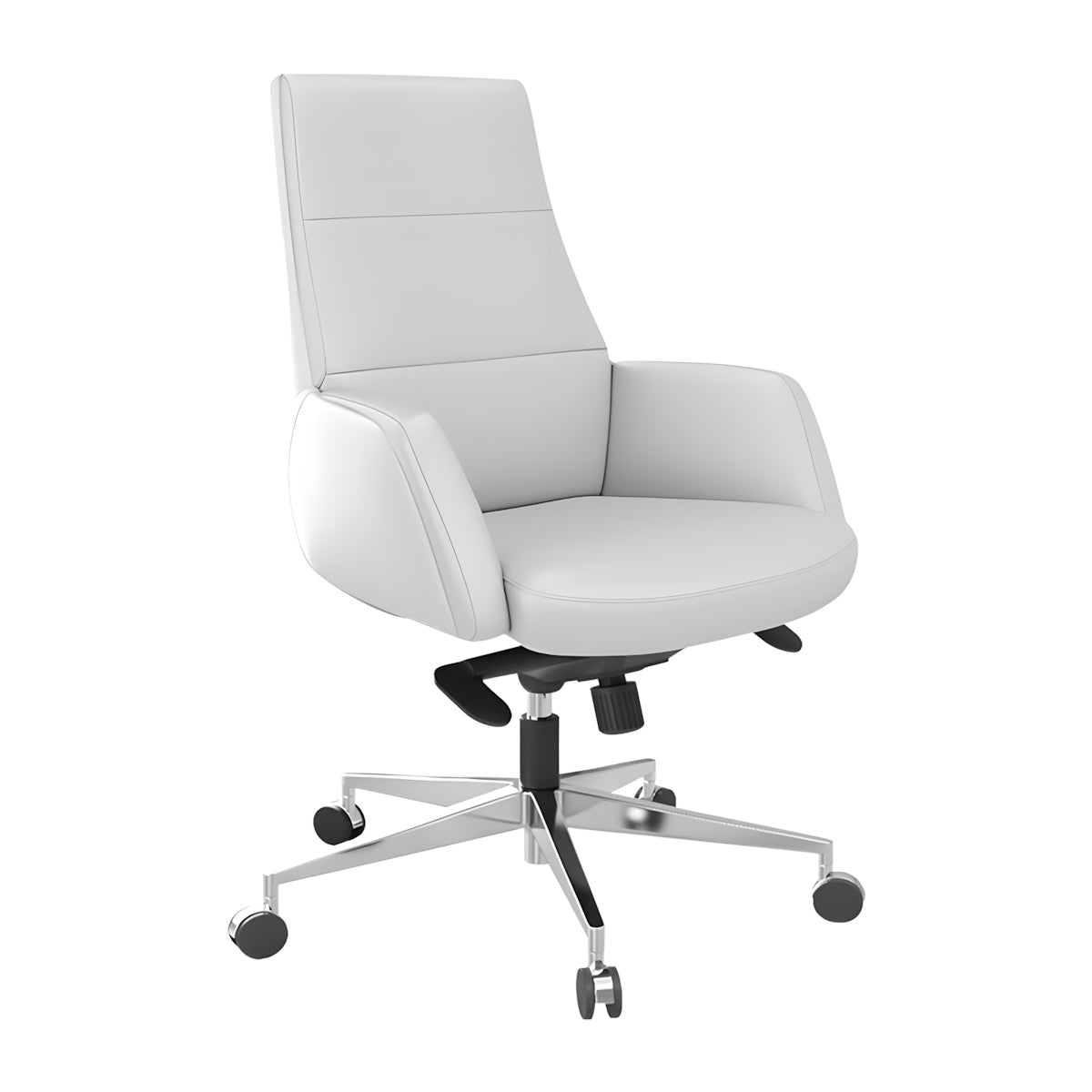 Office Chair, White Mid-Back Rolling Base Chair, White finish, for office workstation, ergonomic office furniture