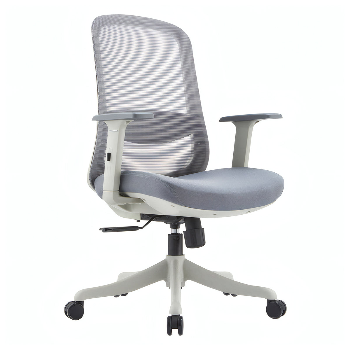 Office Desk with Large Side Cabinet, Fabric Privacy Panel and Built-In Power Outlet