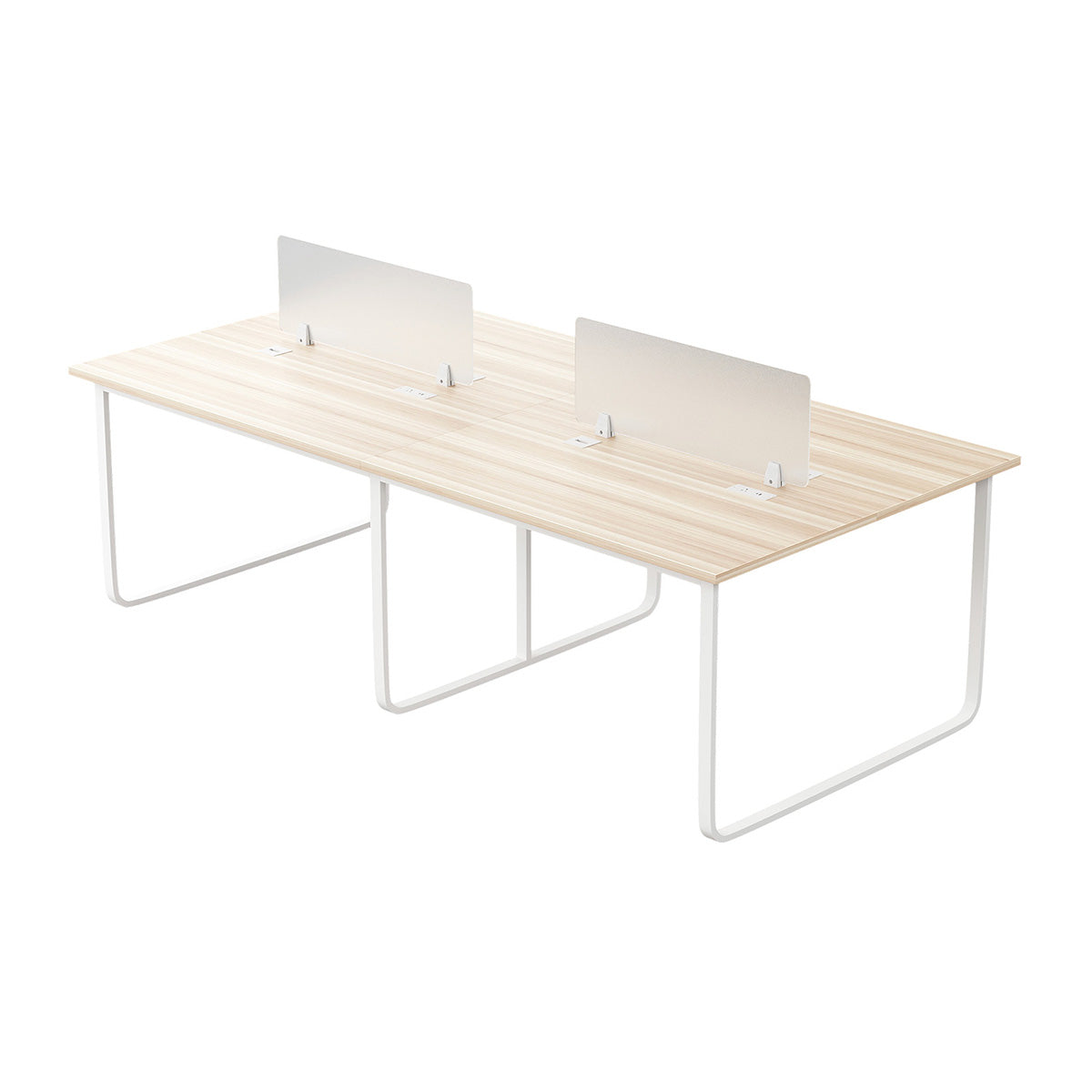Professional 94" L Office Desk with Thick Durable Desktop, Privacy Divider Panel, Integrated Cable Management System & Reinforced Legs for Modern Workspaces (In Stock)