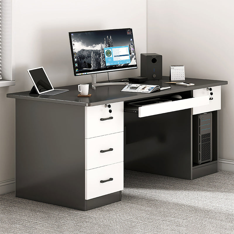 Minimalist Computer Desk with Storage Drawers for Home and Office