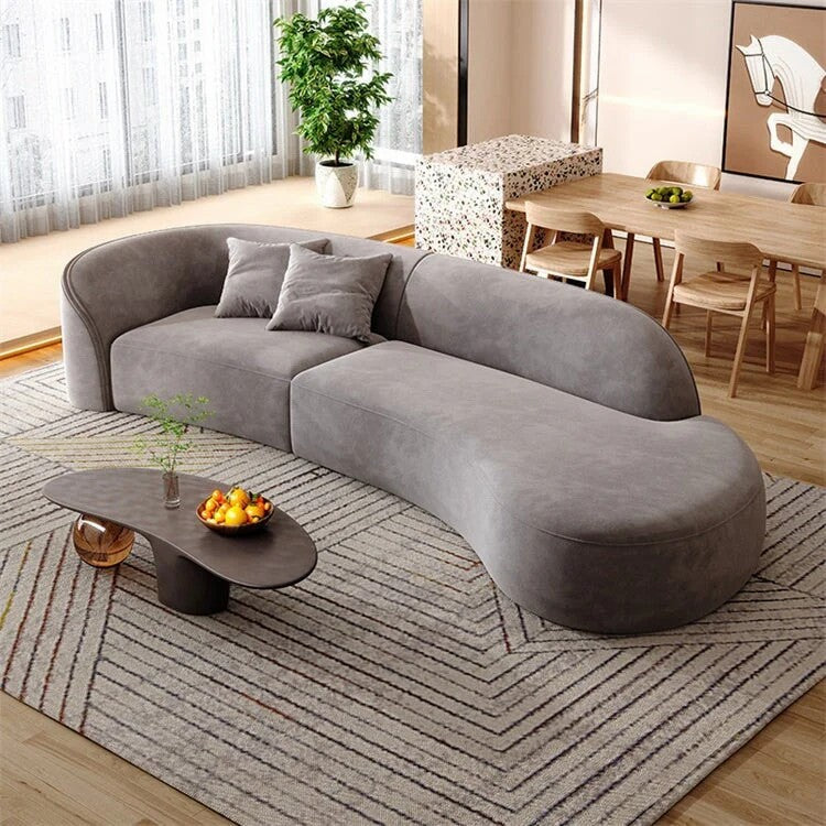 Simple Modern Curved Fabric Sofa (Stock Items)