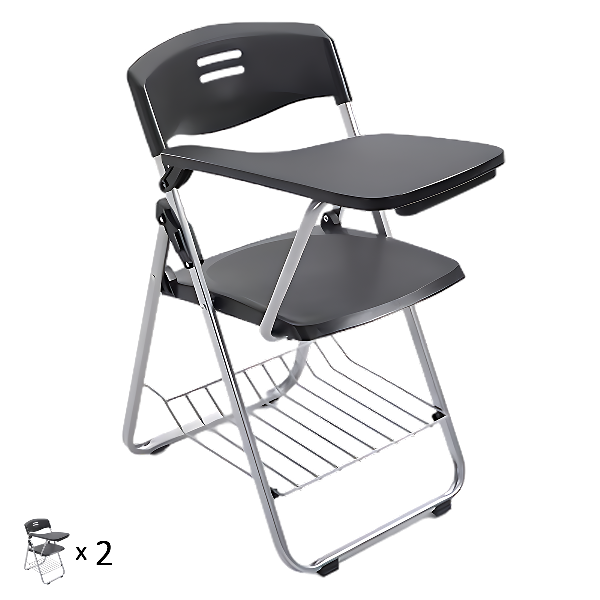 Folding Training Chair with Writing Board and Book Pocket