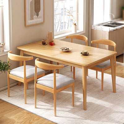 Nordic Minimalist Rectangular Solid Wood Dining Table（West Coast）