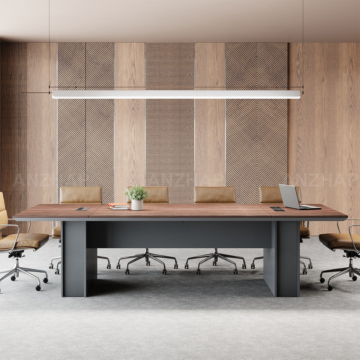 Conference Table 94 in Wide (8 ft) for 6 People with Cable Management & Built-In Power Outlets（Stock Items）